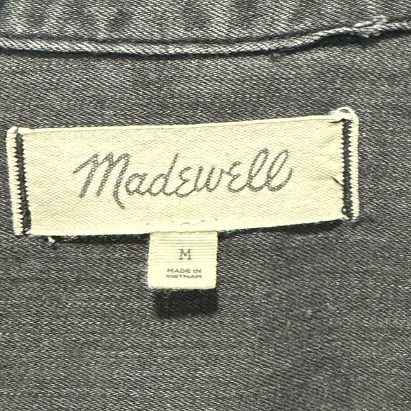 Madewell Charcoal Denim cotton long sleeves Shirt Dress M - Picture 2 of 11